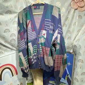 Vintage Patchwork Cardigan Sweater